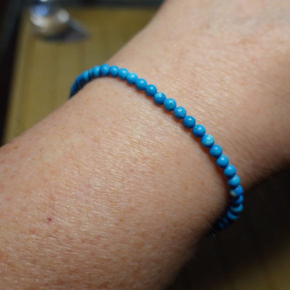 (NWT) Genuine Turquoise Bead (3) Bracelets Stack/Set - Picture 4 of 9